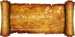 Csáki Lénárd névjegykártya